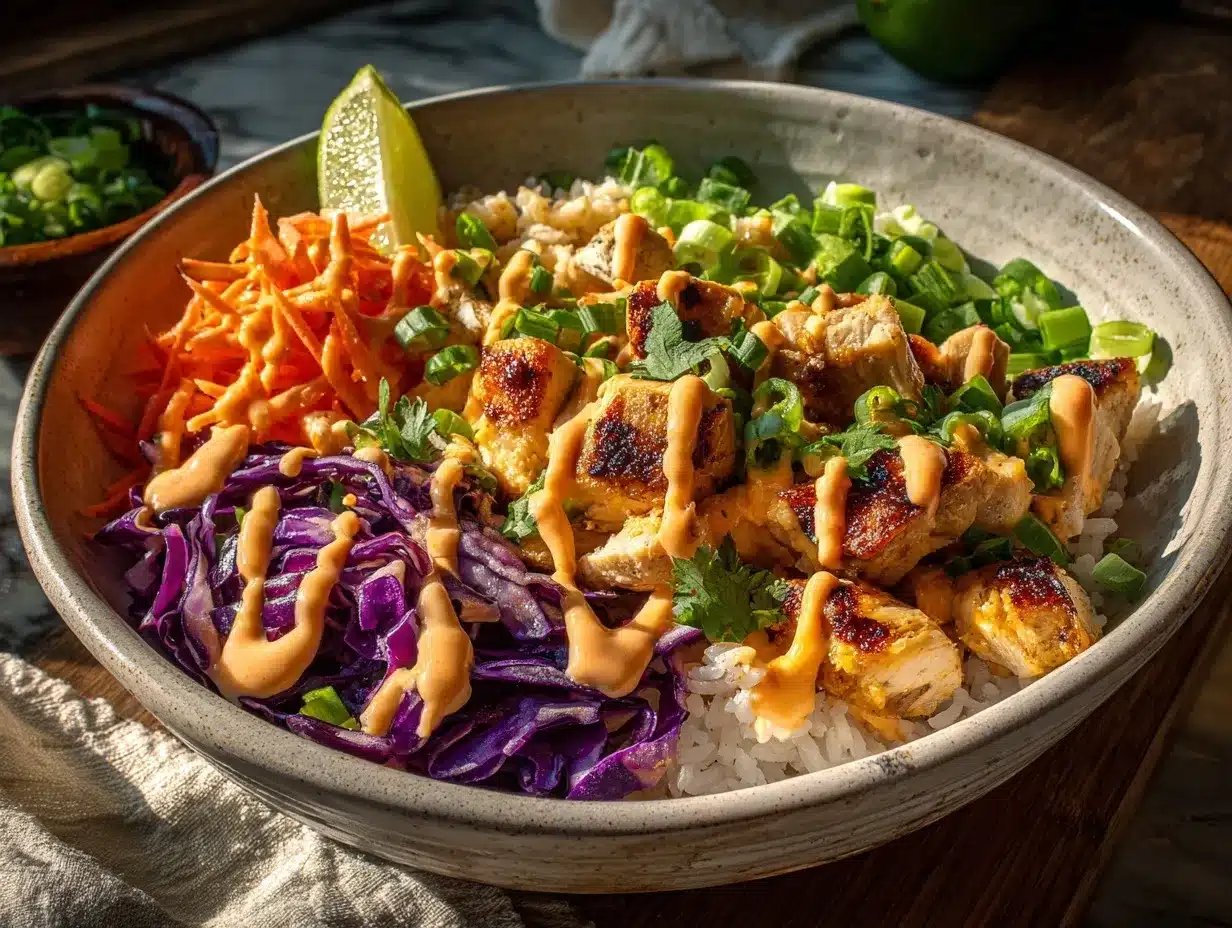 Bang Bang Chicken Bowl preparation steps