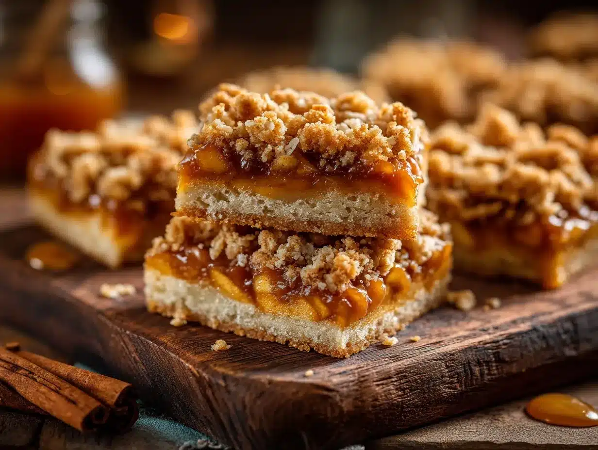 Caramel Apple Crisp Bars preparation steps