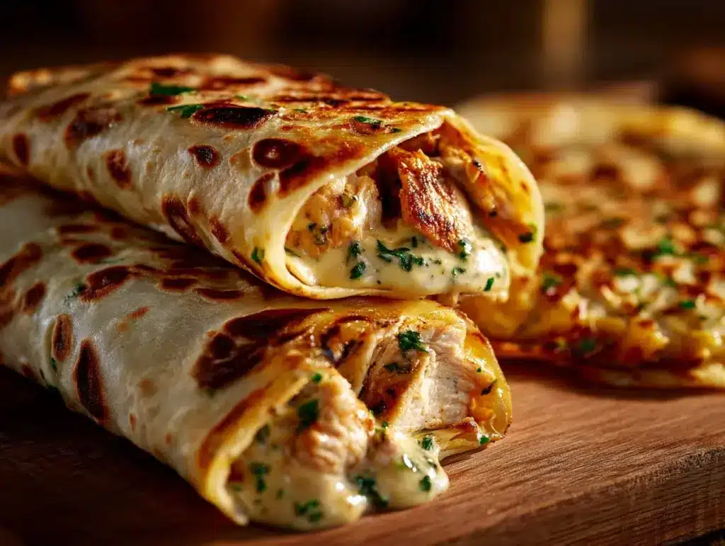 Cheesy Garlic Chicken Wraps - featured image