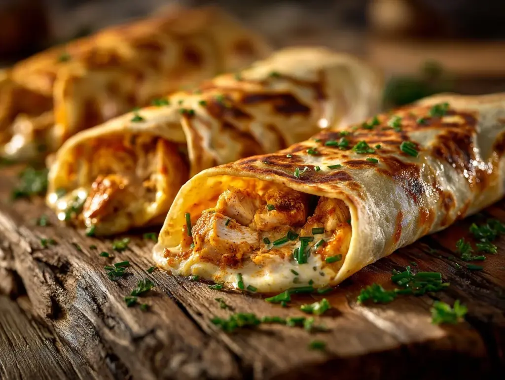 cheesy garlic chicken wraps - featured image