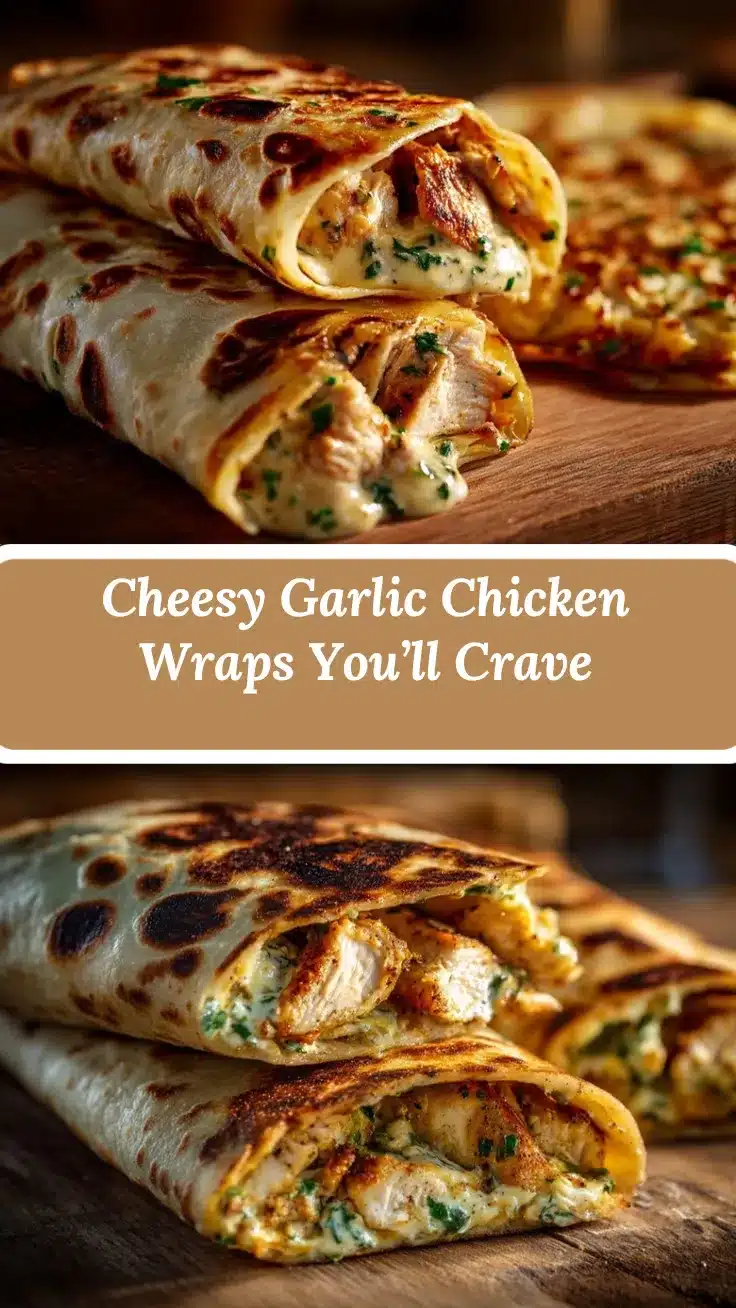 Cheesy Garlic Chicken Wraps recipe