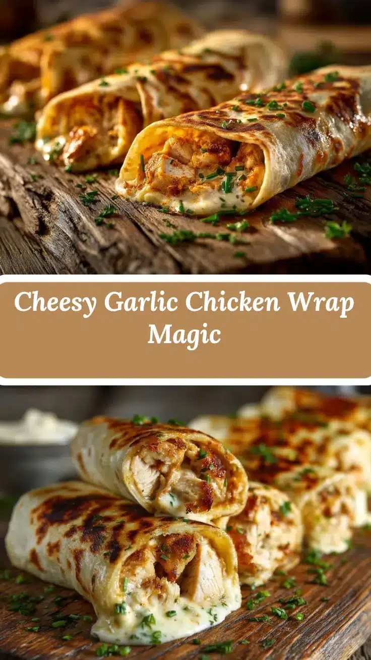 cheesy garlic chicken wraps recipe