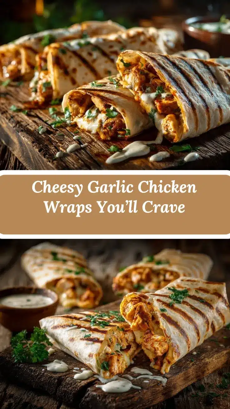 Cheesy Garlic Chicken Wraps recipe
