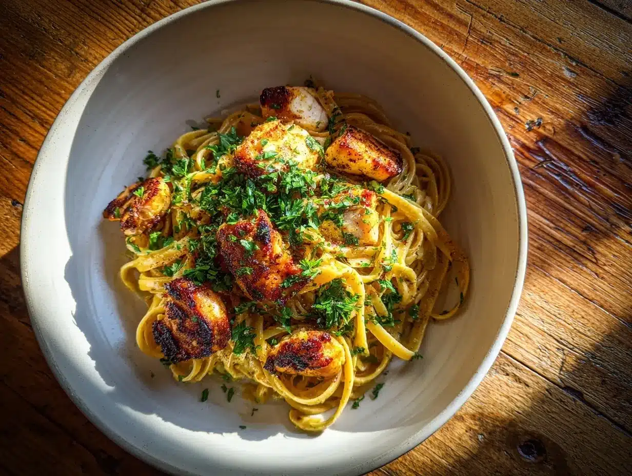 Cowboy Butter Chicken Linguine preparation steps