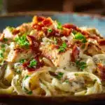 creamy chicken bacon ranch pasta - featured image