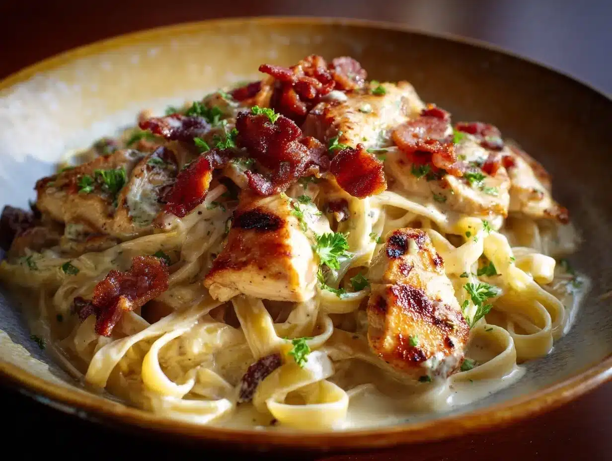 creamy chicken bacon ranch pasta preparation steps