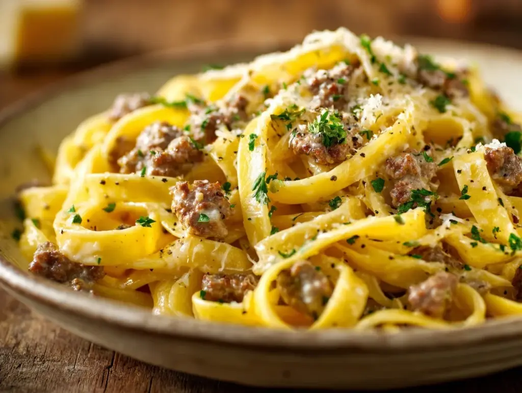 Creamy Garlic Butter Beef Pasta - featured image