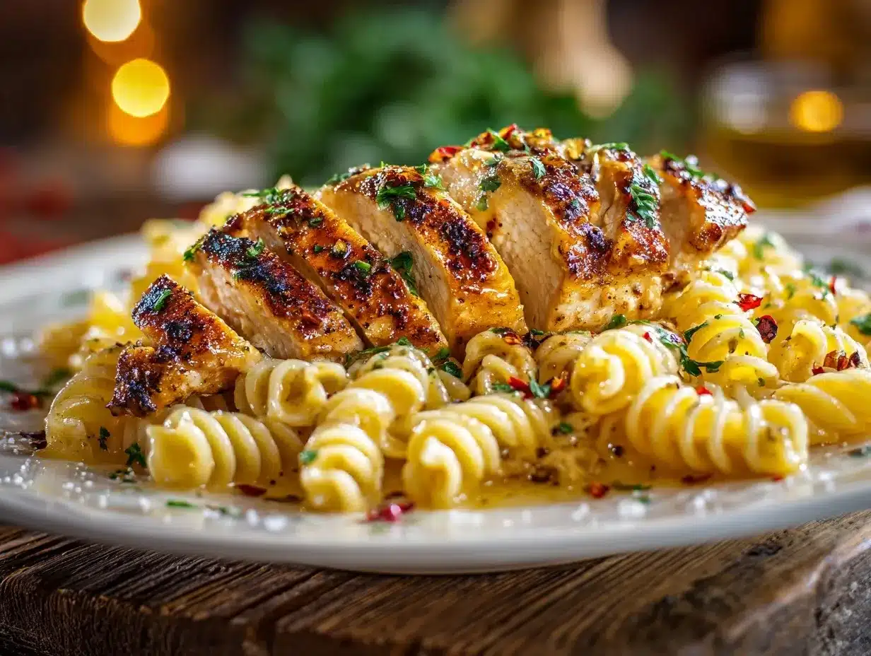 Creamy Garlic Parmesan Chicken Pasta preparation steps