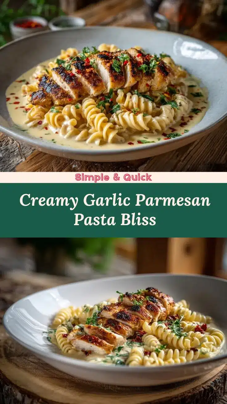 Creamy Garlic Parmesan Chicken Pasta recipe