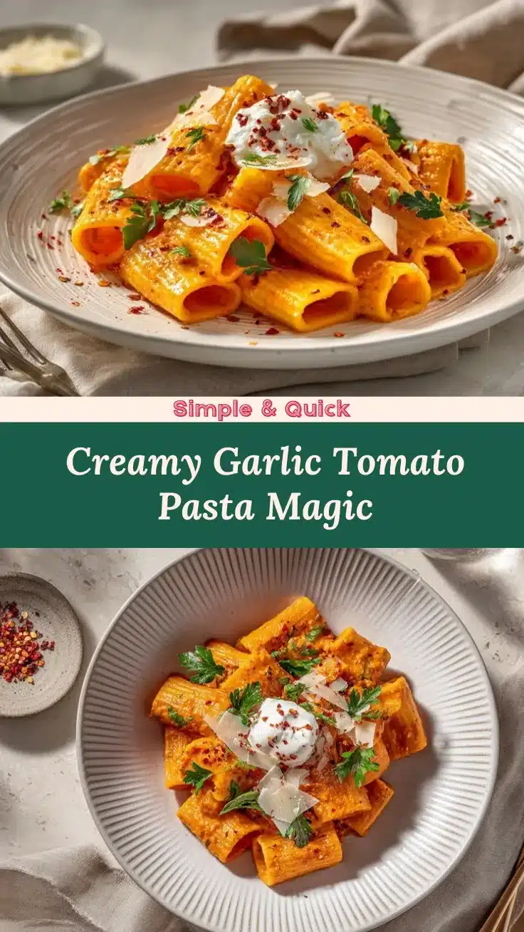Creamy Garlic Tomato Pasta recipe
