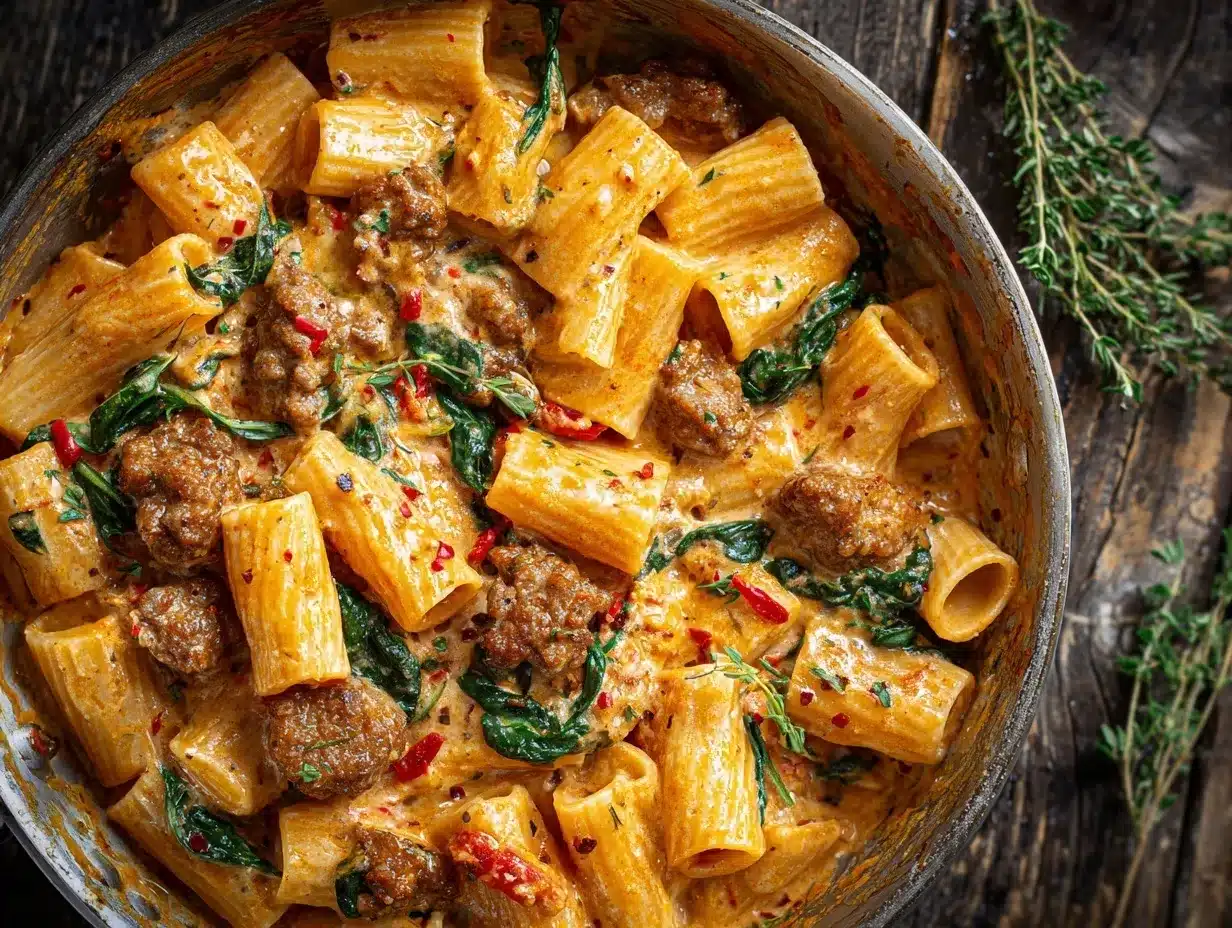 Creamy Sausage Rigatoni preparation steps