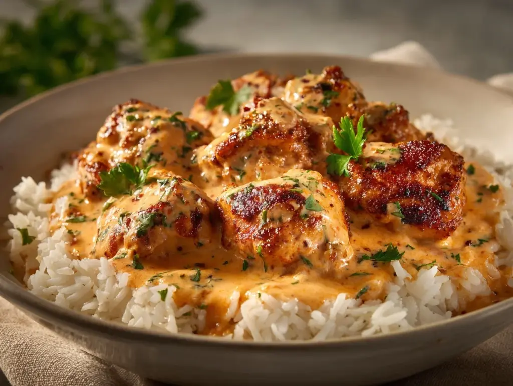 Creamy Smothered Chicken and Rice - featured image