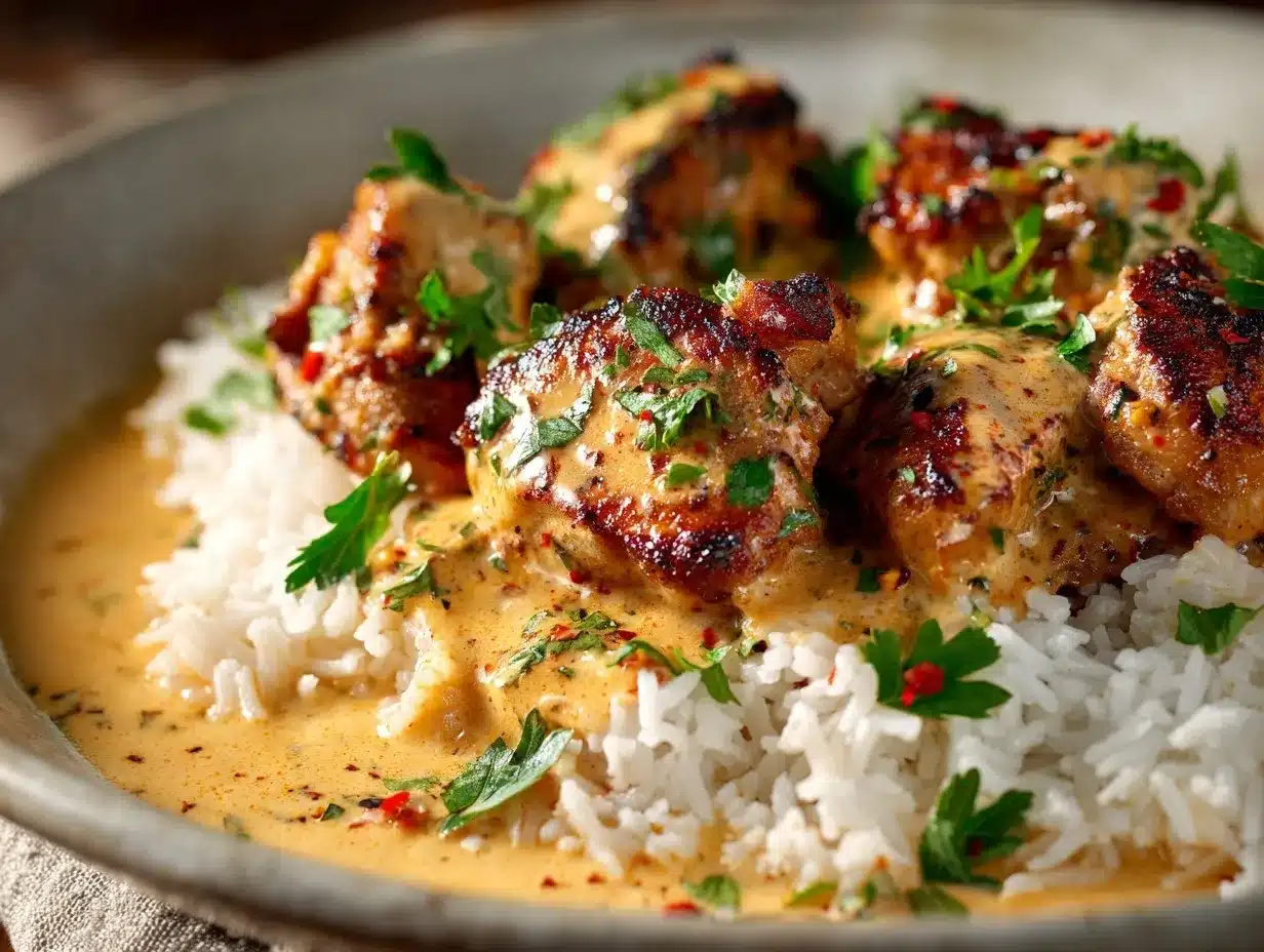 Creamy Smothered Chicken and Rice preparation steps