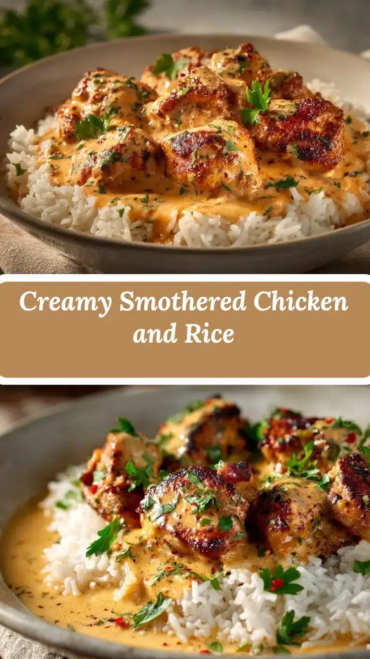 Creamy Smothered Chicken and Rice recipe