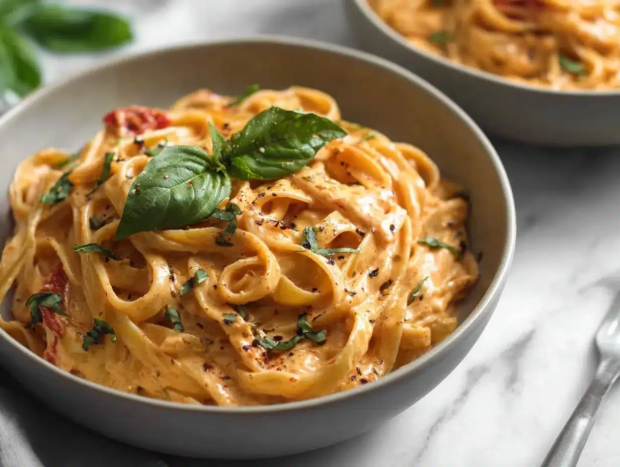 creamy tomato pasta preparation steps