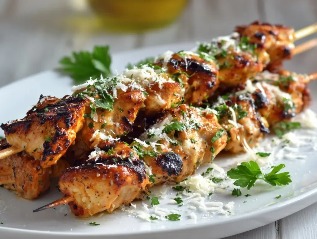 Grilled Ranch Garlic Parmesan Chicken Skewers - featured image