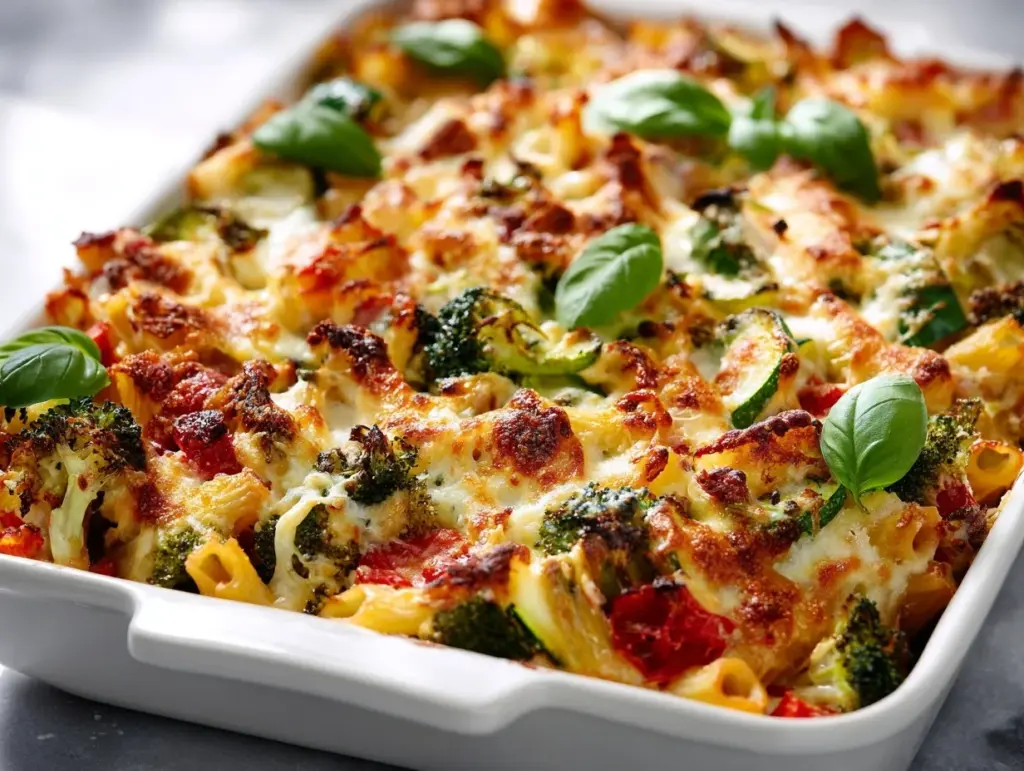 Mediterranean veggie pasta bake - featured image