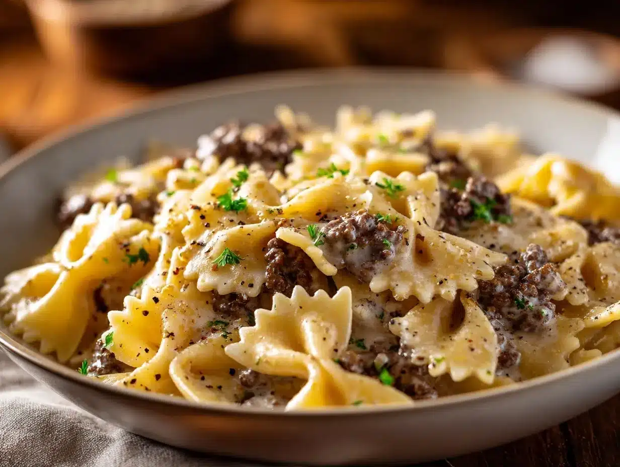 Parmesan Garlic Bowtie Pasta preparation steps