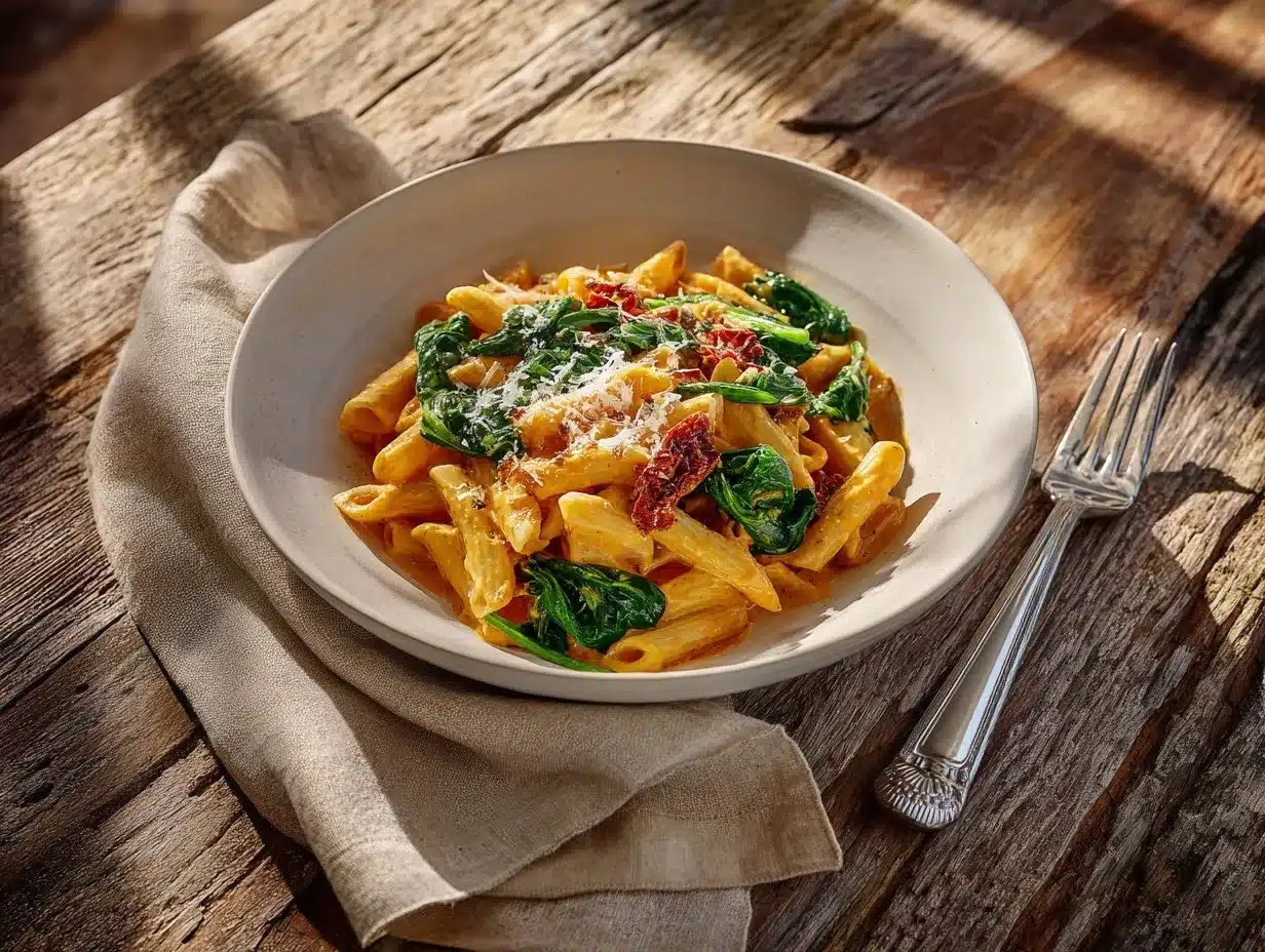 spinach tomato pasta preparation steps