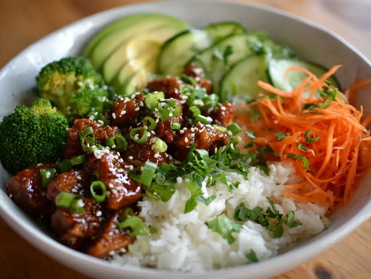 sticky chicken rice bowls preparation steps