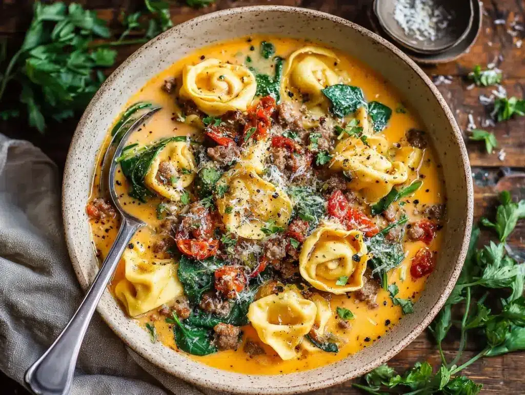 autumn tortellini soup - featured image