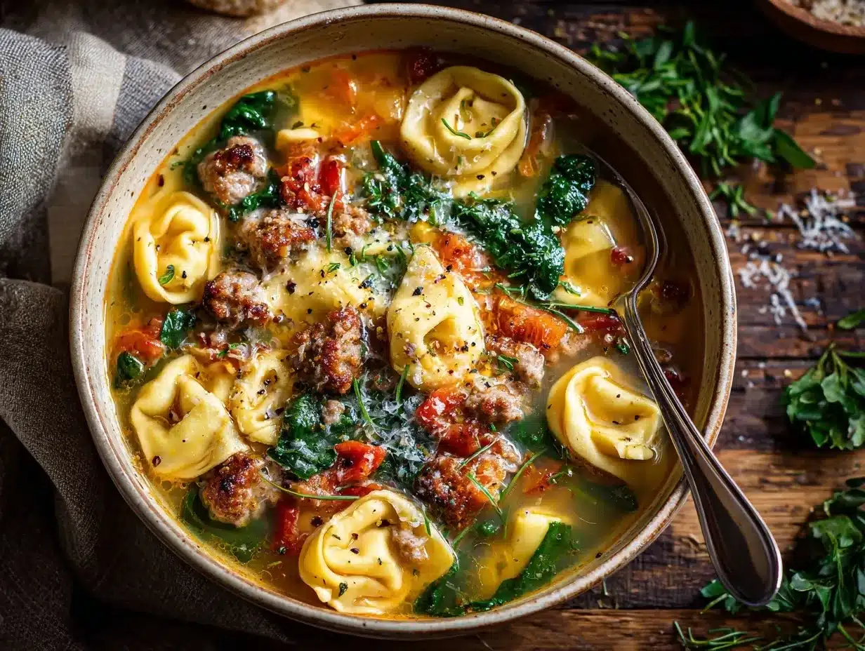 autumn tortellini soup preparation steps