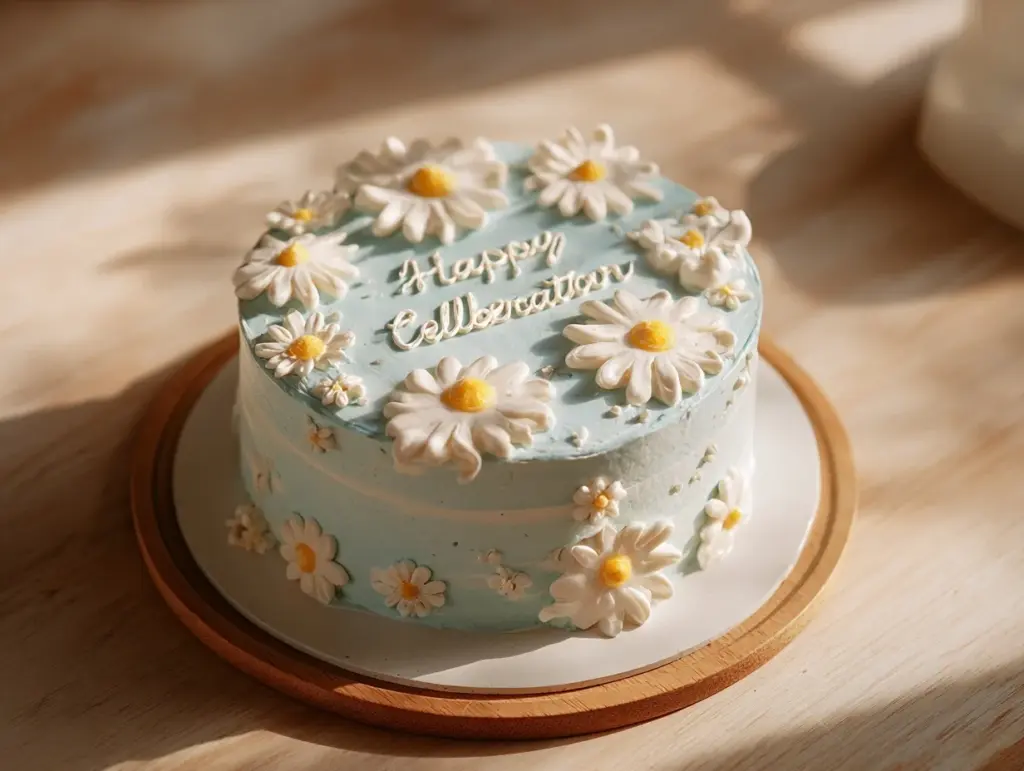 Blue Daisy Birthday Cake - featured image