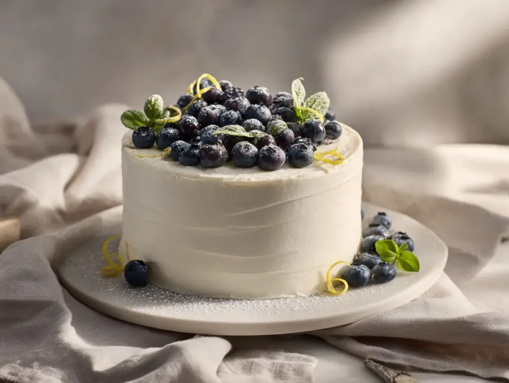 Blueberry Basil Lemon Cake - featured image