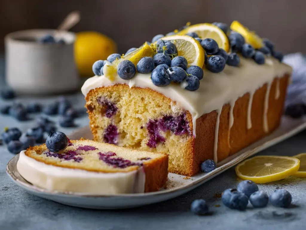 blueberry lemon pound cake - featured image