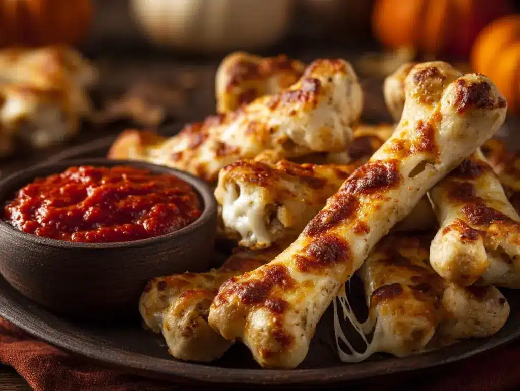 cheesy Halloween breadstick bones - featured image