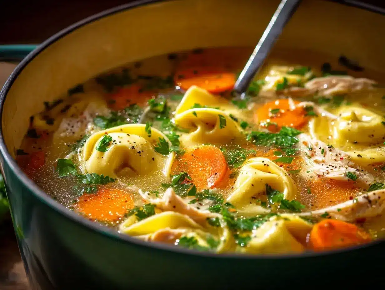 chicken tortellini soup preparation steps