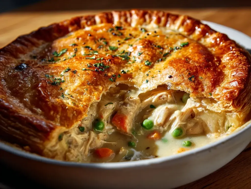 creamy chicken pot pie - featured image