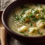 creamy potato leek soup - featured image