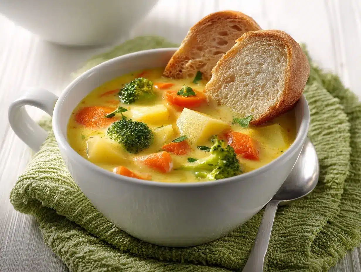 creamy vegetable soup preparation steps