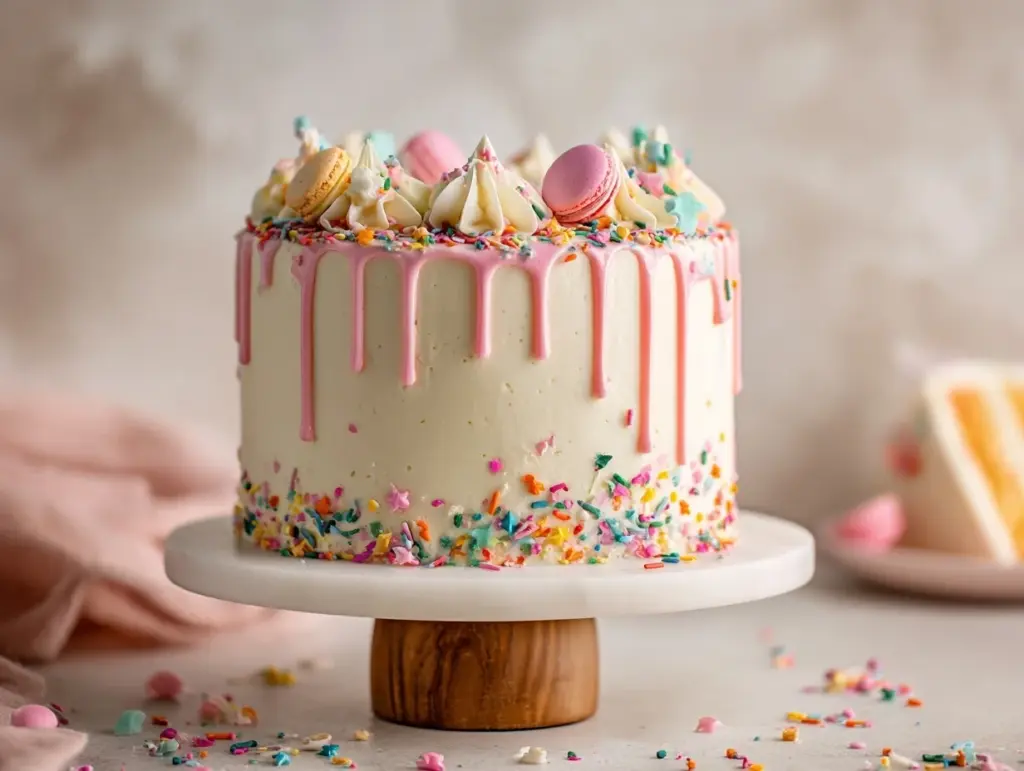 Funfetti Sprinkle Drip Cake - featured image