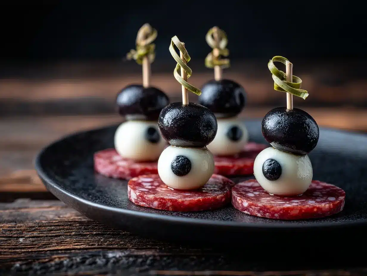 Halloween Appetizer Skewers preparation steps