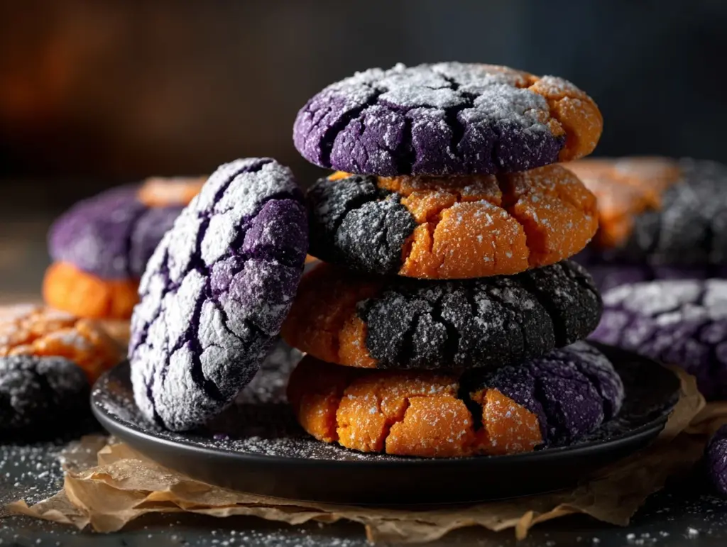 Halloween crinkle cookies - featured image