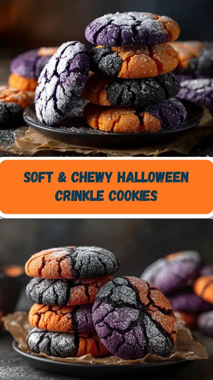 Halloween crinkle cookies recipe