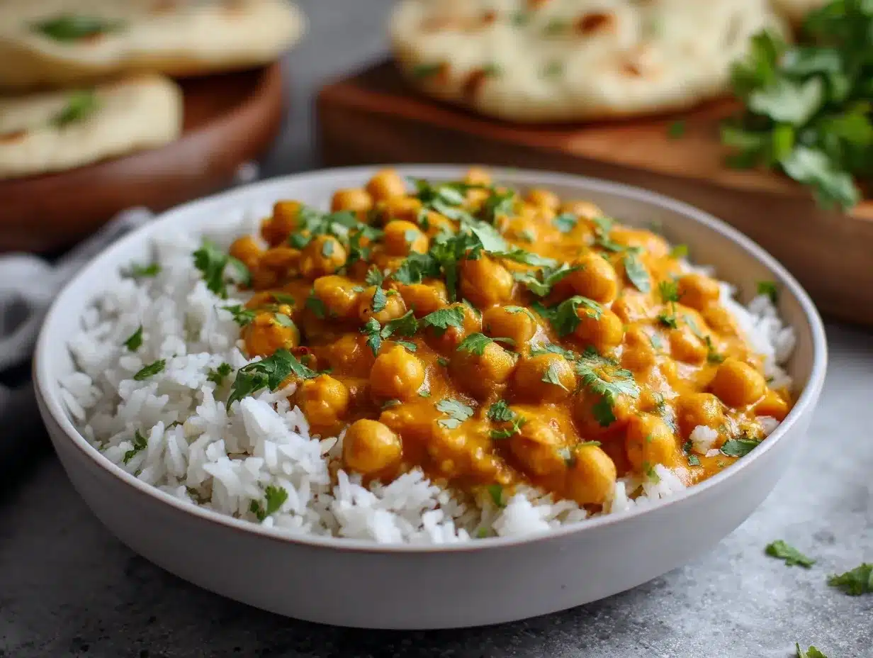 homemade chickpea curry preparation steps