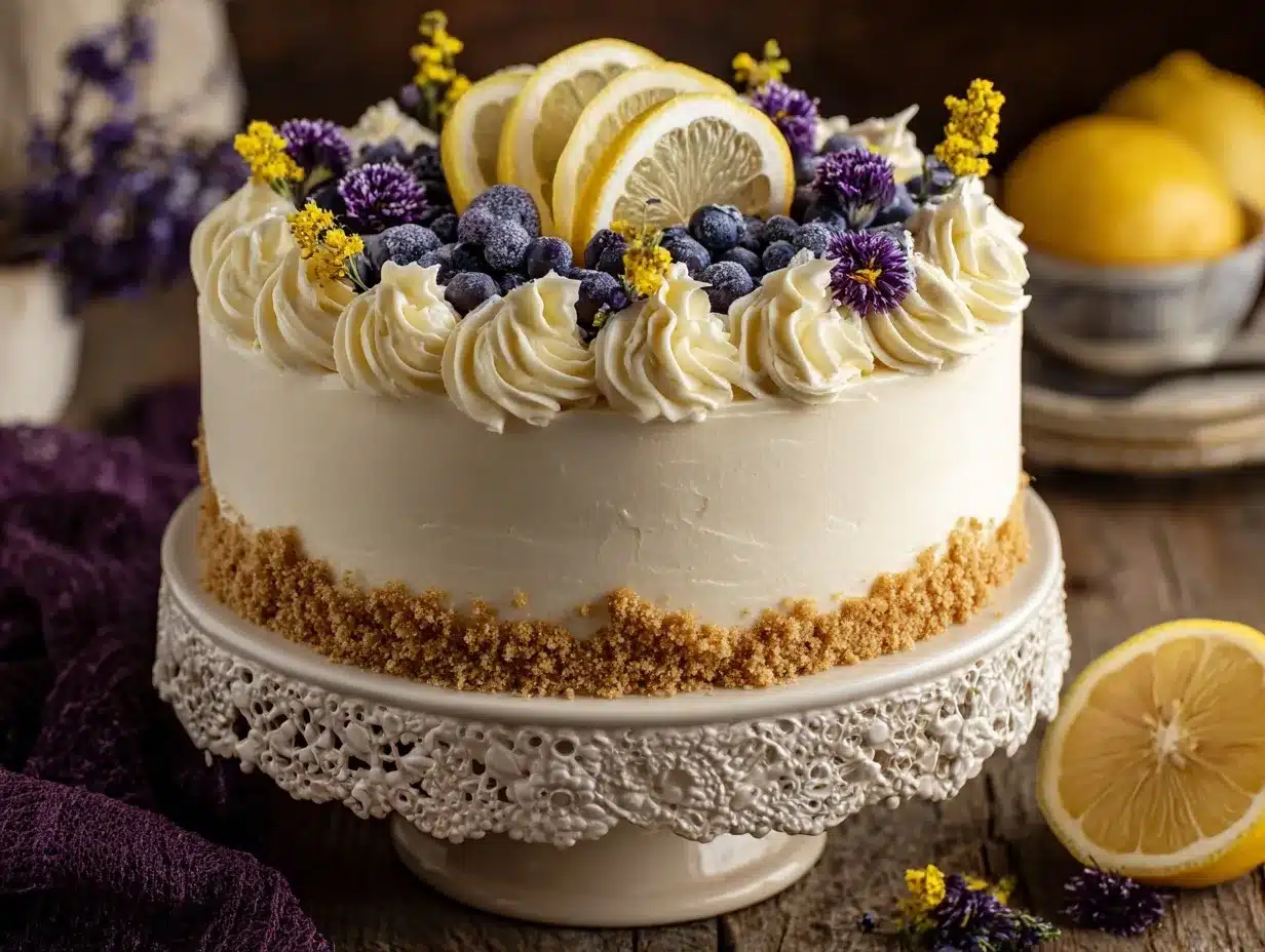 Lemon Blueberry Chantilly Cake preparation steps