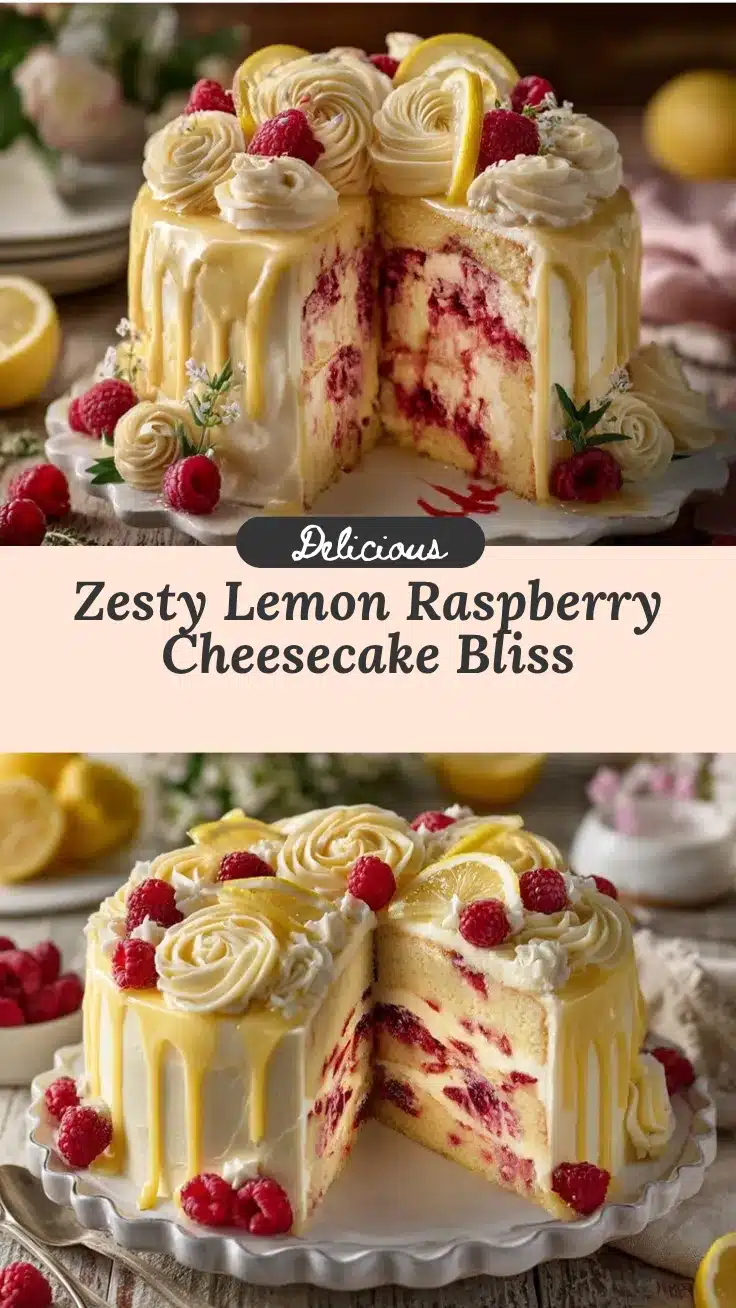 Lemon Raspberry Cheesecake Cake recipe