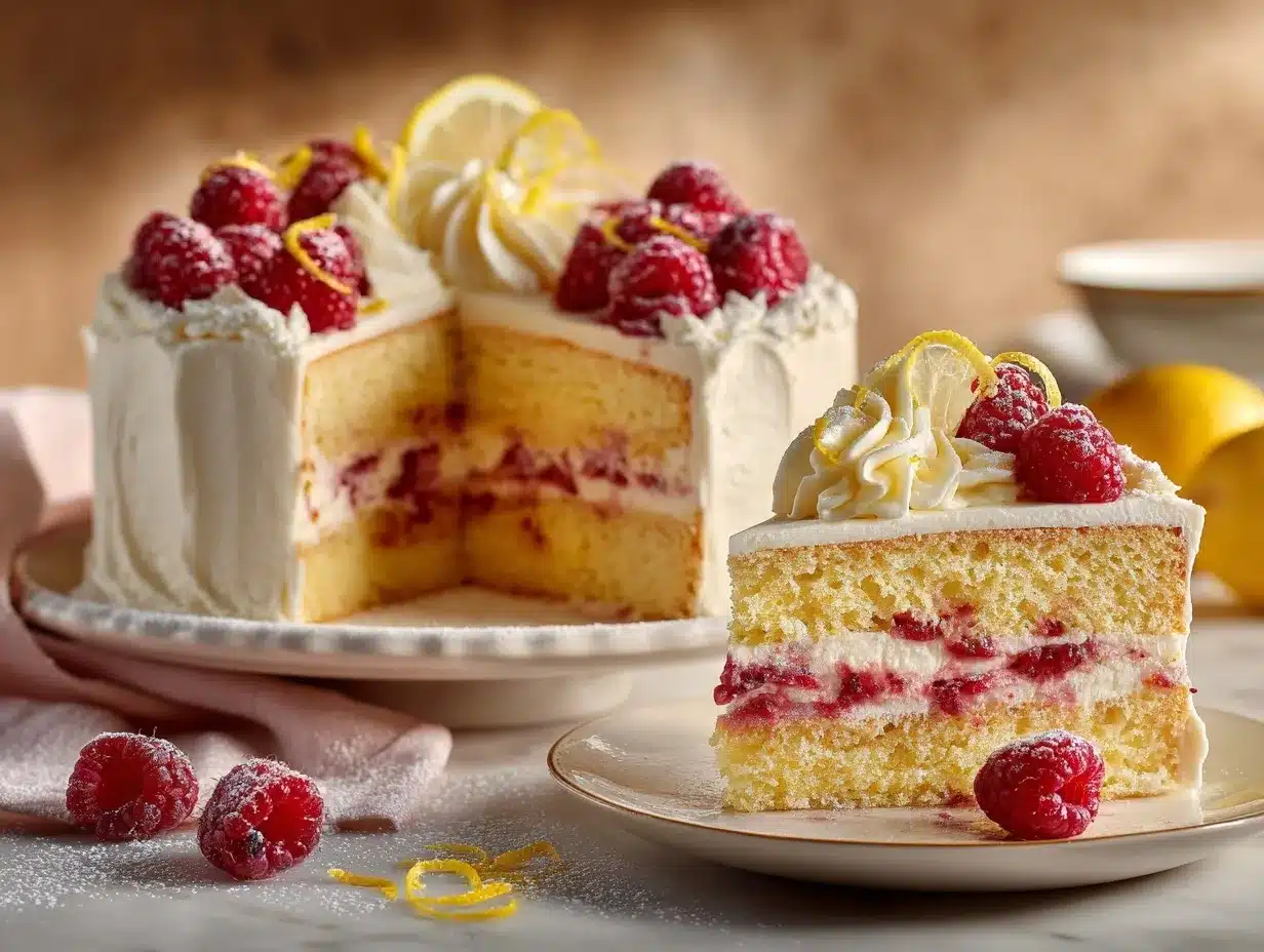 Lemon Raspberry Cream Cake preparation steps