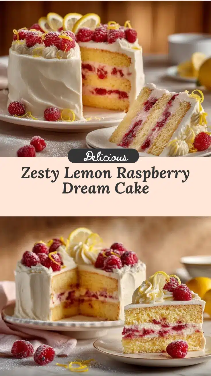 Lemon Raspberry Cream Cake recipe