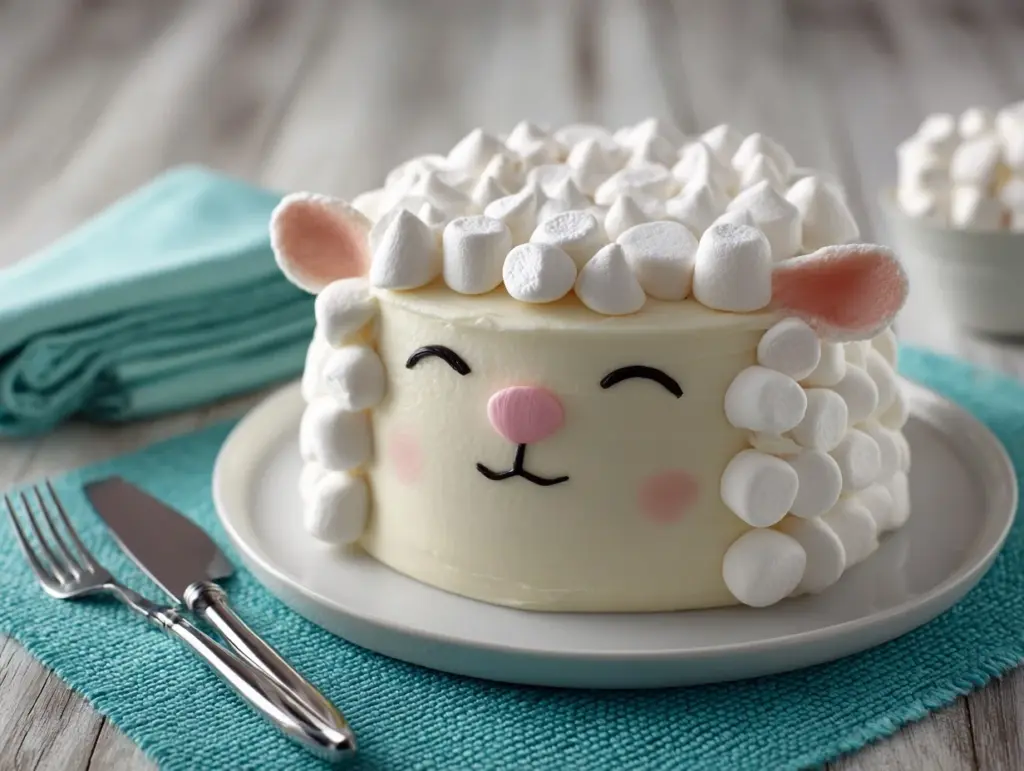 Marshmallow Sheep Cake - featured image