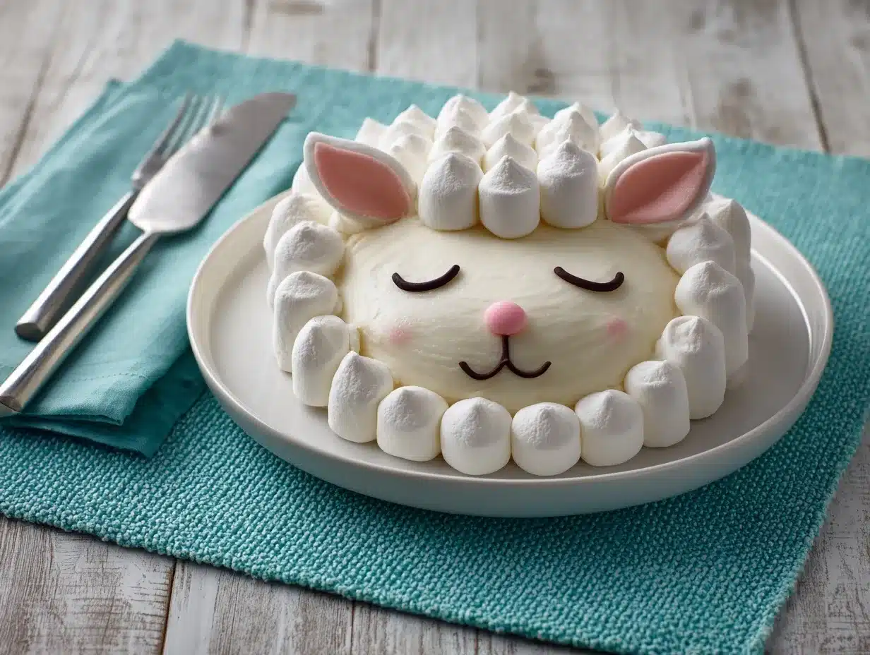 Marshmallow Sheep Cake preparation steps