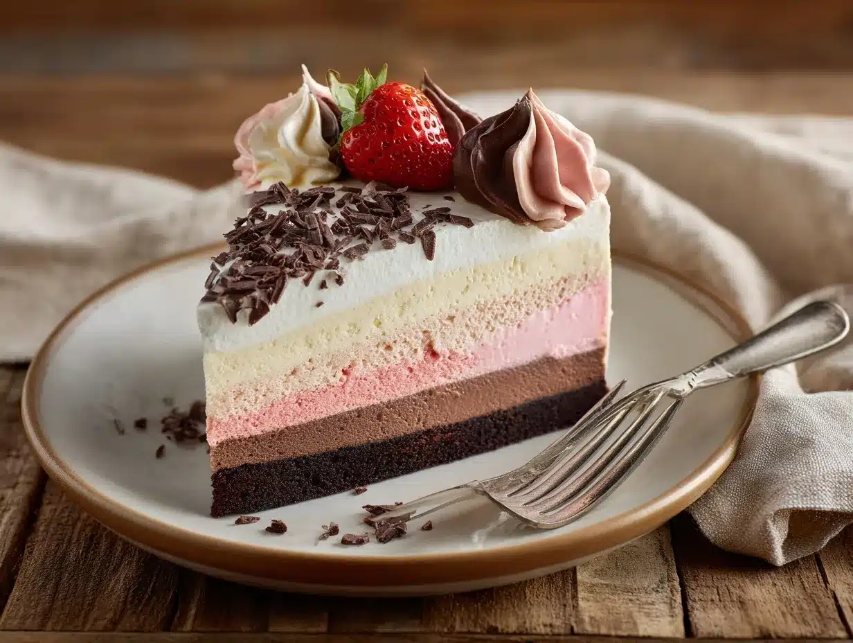 Neapolitan Ice Cream Cake preparation steps