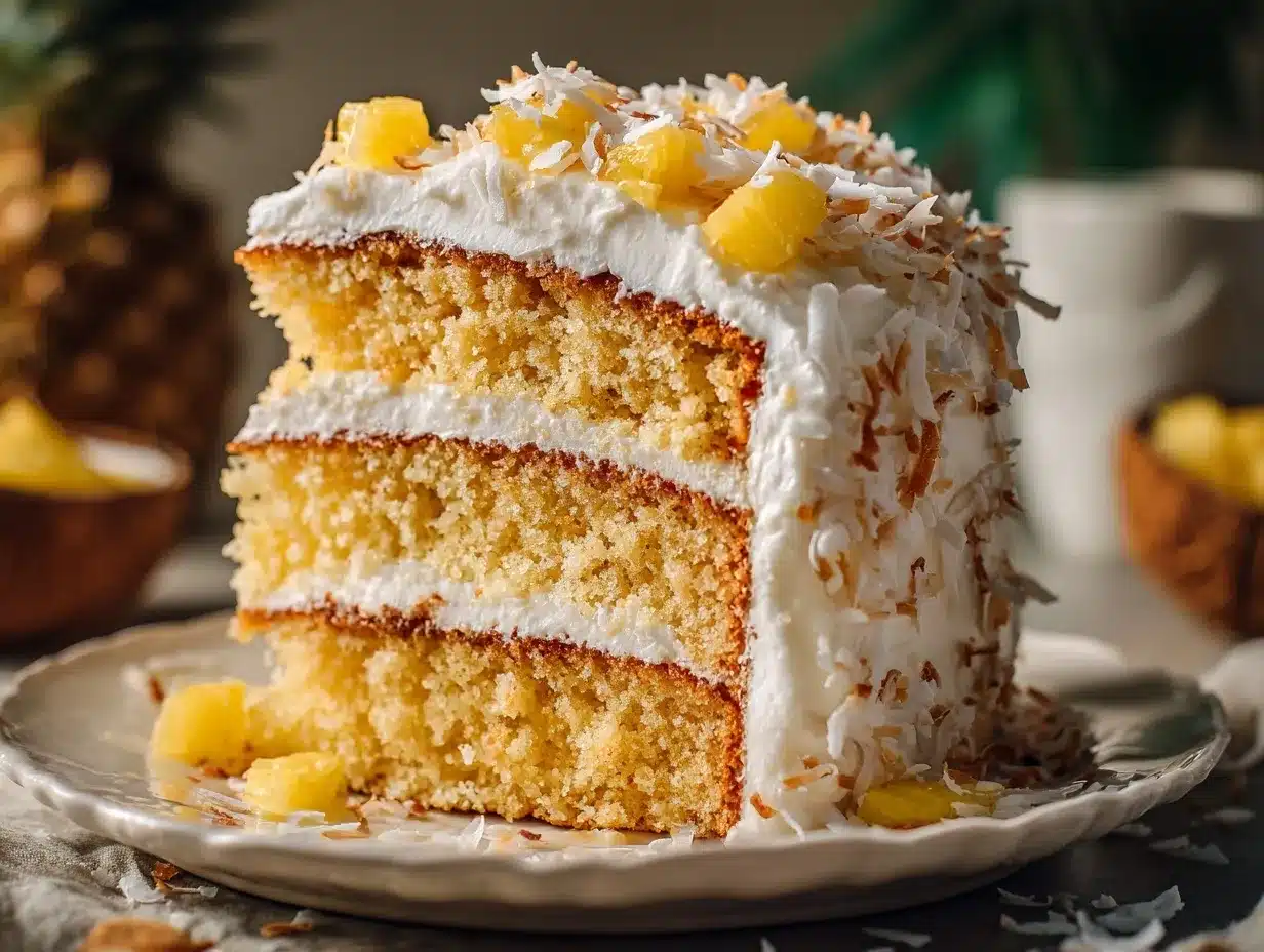 Pineapple Coconut Cream Cake preparation steps