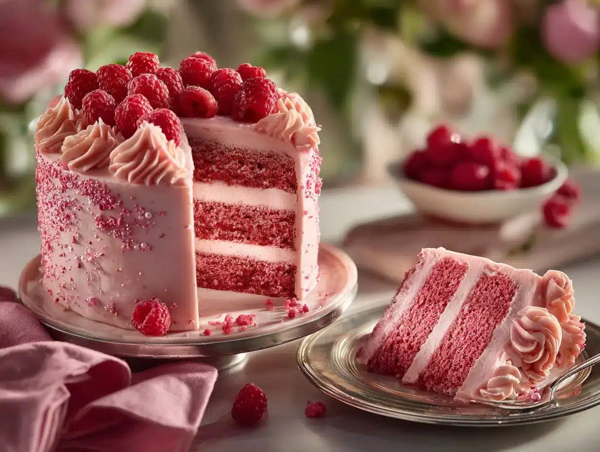 Raspberry Pink Velvet Cake preparation steps