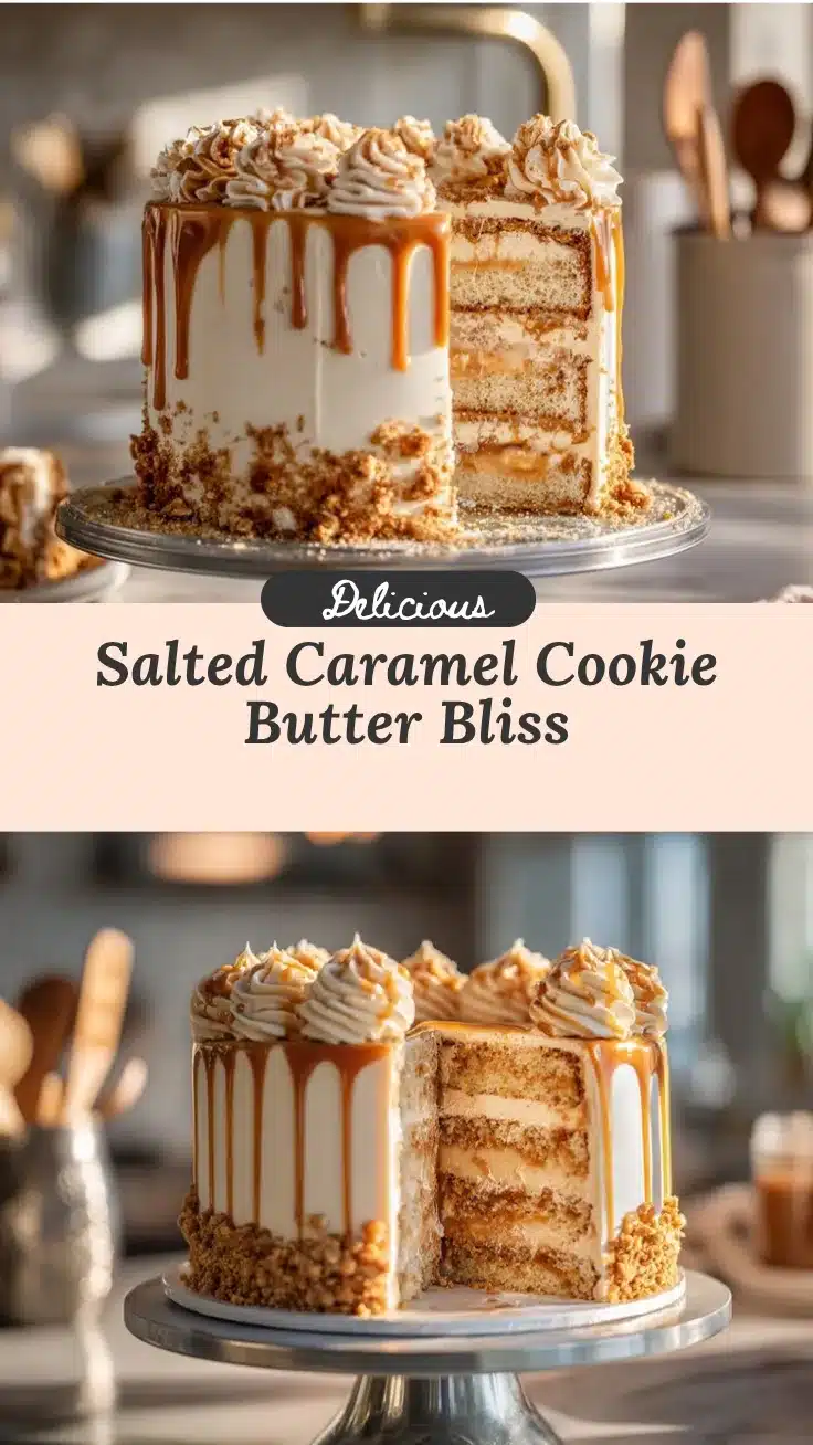 salted caramel cookie butter cake recipe