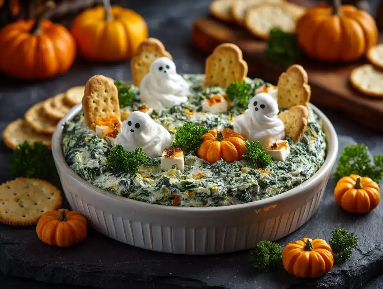 spinach dip graveyard scene preparation steps
